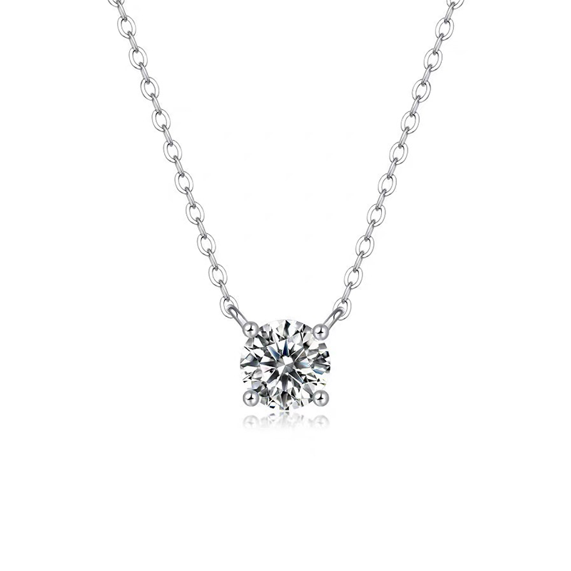 S925 sterling silver 1-carat moissanite necklace N12867