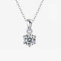1 carat 6-clawed moissanite necklace P11448