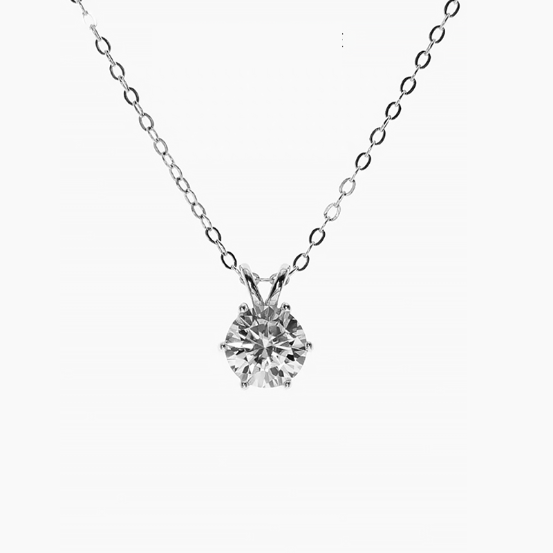 S925 Moissanite 6-Claw Classic Pendant P13117