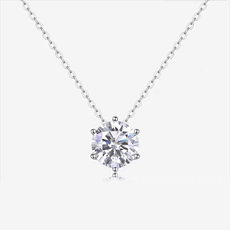 S925 Moissanite 6-Claw Necklace N13176