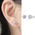 Unique moissanite 6-claw earrings E13176